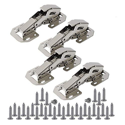 TamBee Soft Close Hinges, 90 Degree Kitchen Cabinet Door Hinges - No drilled, Concealed, Soft Close for Cabinet, Cupboard with Mounting Screws 4 Pack - style: 90°