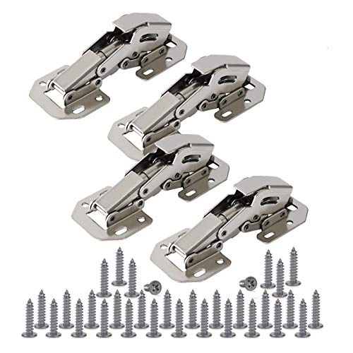 TamBee Soft Close Hinges, 90 Degree Kitchen Cabinet Door Hinges - No drilled, Concealed, Soft Close for Cabinet, Cupboard with Mounting Screws 4 Pack - style: 90°