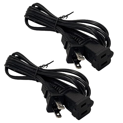 Short Extension Cord 5 Ft, 2 Prong Male Female Extension Cords, Black 18 AWG 10 A 125 V Power Cord Cable for Nema 1-15P to 1-15R 2 Pack - color: Black, size: 5 Foot-2 Pack