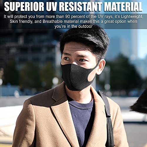 MEFELE Cln 10PCS Black Face Mask Covers with Elastic Ear Loop Cover Full Face Anti-Dust, Unisex, Washable, Breathable, and Reusable (Adults) - style: Adults