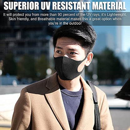 MEFELE Cln 10PCS Black Face Mask Covers with Elastic Ear Loop Cover Full Face Anti-Dust, Unisex, Washable, Breathable, and Reusable (Adults) - style: Adults