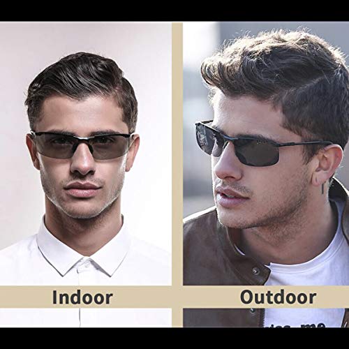 YIMI Men Photochromic Polarized Sports Sunglasses Cycling Fishing Driving Glasses UV Protection Eyeglasses Anti Glare Eyewear - color: 3043 Black