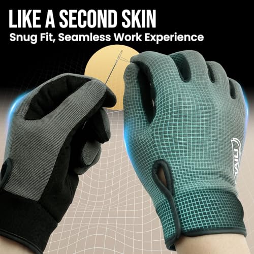 TAILI Level 2 Needlestick, Level 5 Puncture Resistant Work Gloves, Grip Enhanced Cut Resistant Gloves for Gardening, Carving, Fishing, Feather-Light Comfort, Breathable and Touchscreen Compatible, XL - size: X-Large