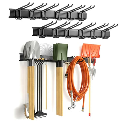 Garage Tool Organizer 48in - Heavy Duty Wall Mount Tool Storage Rack Load 350lb Garage Organization for Mop Rake Broom Shovel Folding Chair - size: 48 inch