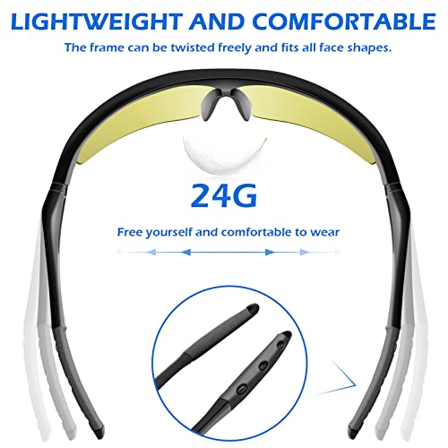 OXG 6 Pack Tinted Safety Glasses for Men Women, Safety Goggles ANSI Z87.1 Protective Eyewear Scratch Resistant Eye Protection - color: Yellow