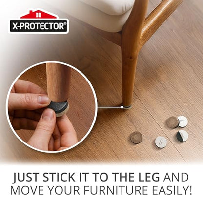 X-Protector Felt Furniture Sliders for Hardwood Floors 24 PCS 1” - Self-Adhesive Furniture Slider - Heavy-Duty Furniture Movers for Hard Surfaces - Felt Sliders - Move Your Furniture Easily! - size: 24 PCS 1 inch (Self-Adhesive)