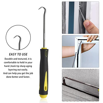 BAYTORY 3Pcs Screen Tool, Window Screen Spline Roller Tool with Wooden Handle and Nylon Bearing Wheels, Mesh Screen Door Repair Kit Durable and Easy to Use - style: Nylon