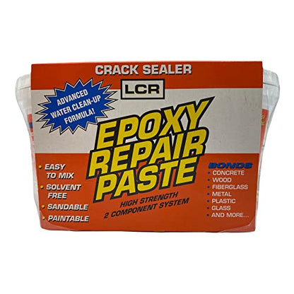 Polygem LCR Crack Sealer and Paste for Concrete Wall Leak Repair - High Strength 2 Component System Works on Concrete, Wood, Fiberglass, Metal, Plastic, Glass, and More