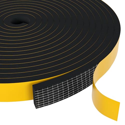 Weather Stripping Door Seal Strip,Black Weatherproof Foam Tape Insulation for Sliding Door, Front Door Frame, Windows (1/2 in x 1/4 in x 16.4Ft) - color: Black, size: 1/2Inx1/4Inx16.4Ft