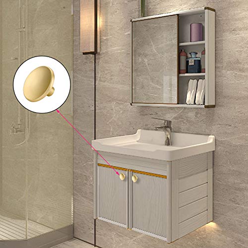 Goldenwarm 10 Pack Gold Cabinet Knobs Kitchen Hardware Round Drawer Knob for Brushed Brass Cabinets Handles Closet Door Pulls Zinc Alloy - color: Brushed Gold