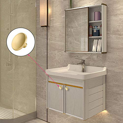 Goldenwarm 10 Pack Gold Cabinet Knobs Kitchen Hardware Round Drawer Knob for Brushed Brass Cabinets Handles Closet Door Pulls Zinc Alloy - color: Brushed Gold