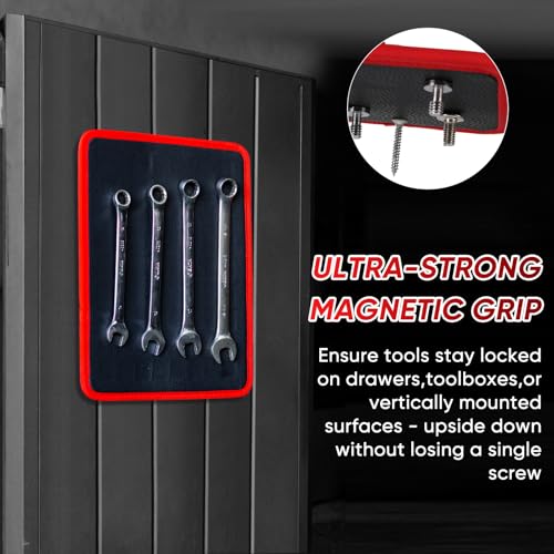 ‌Arcomin Magnetic Tool Mat & Holder | 12.8"x9.8" Flexible Magnetic Tray for Garage Workshop, Scratchproof PVC Surface with Non-Slip Grip | Auto Repair, Toolbox Organizer for Mechanics & DIY