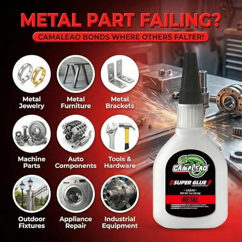Metal Super CA Glue 1oz +1g Kit, Heavy Duty Clear Glue for Stainless Steel Aluminum, Industrial Strength Instant Cyanoacrylate Adhesive for DIY Craft, General Home Repair, Archery Fletching - size: 1 Oz., style: Metal Glue
