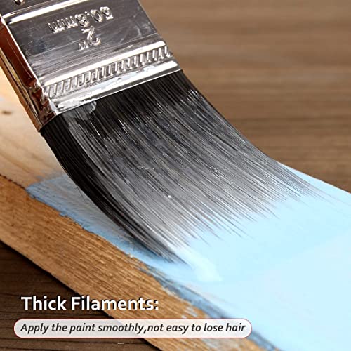 HAUTMEC 4-Pack Paint Brushes Decorating Set for Acrylic Painting, Walls, Trim, Cabinets, Furniture - Professional Flat & Angled Nylon/Polyester Brushes, Streak-Free Finish HT0029