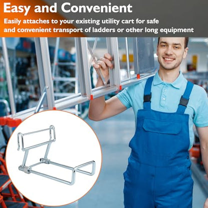 Beeveer 4 Pcs Commercial Ladder Hook Attachment for Utility Carts Stainless Steel Ladder Hanging Hooks for Storage, Utility Cart Accessories