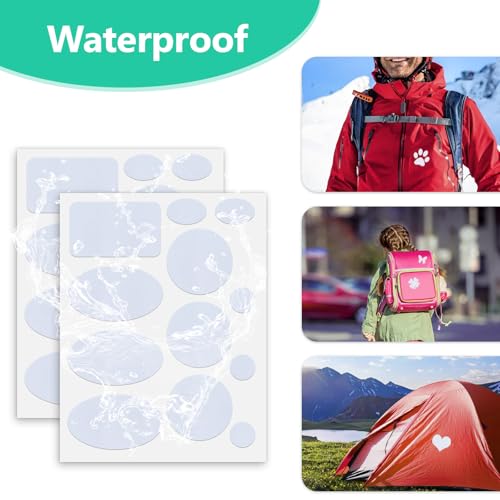 Down Jacket Patches Nylon Repair Tape Self-Adhesive Repair Patch | Pre-Cut, Waterproof Tear-Resistant Rip-Stop Nylon Fabric Patches to Fix Holes in Clothing, Sleeping Bags - color: White