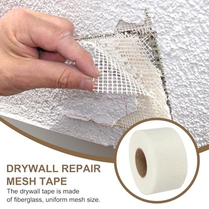 PATIKIL Drywall Repair Mesh Tape, 4 inch x 328 ft Fiberglass Repair Patch Self-Adhesive Dry Wall Joint Tape 6 Mesh Wall Hole Crack and Seam Patch, White - size: 4 inch x 328 Feet
