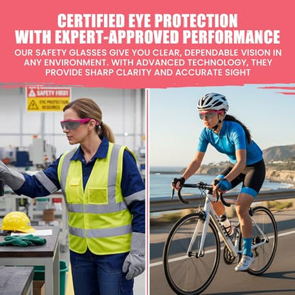 Safety Girl SC-282-PNK-GRAY Navigator Safety Glasses, Polycarbide, One Size, Pink Frame, Gray Lens - color: Pink Frame, Gray Lens, size: One Size