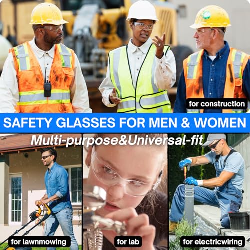 Safety Glasses Ansi Z87.1 Clear Safety Glasses Bulk Impact Scratch Resistant Lens Protective Eyewear for Men Women - color: 6pcs Clear+6pcs Gray