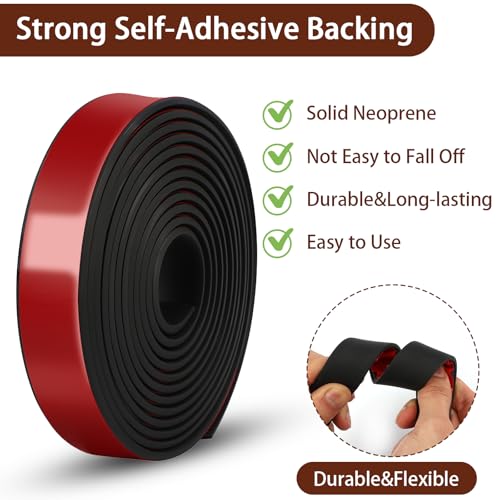 Neoprene Rubber Strips, 1" Wide X 1/16" Thick X 115" Long Adhesive Solid Rubber Strips Sheet, Rolls & Strips Gasket Strip with Adhesive Backing for Crafts, DIY, Warehouse Floor, Liner, Seal - size: 1" Wide X 1/16" Thick X 115" Long