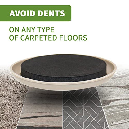 Furniture Sliders for Carpet 8 PCS - 4 3/4 inch Furniture Moving Slider Chair Legs Floors Protectors– Move Your Furniture Easy & Safely(for Carpet) - size: 8 Pcs 4 3/4 Inch Beige