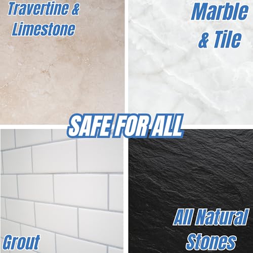 Natural Stone Shower Sealer Quart + Ultimate Grout Cleaner with Brush Quart (2-Pack) – Seals & Protects Showers, Deep Cleans Tile & Grout - style: Shower Sealer & Grout Cleaner