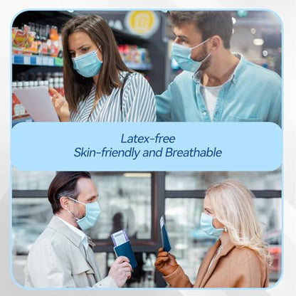 Jointown Disposable Face Mask - 3 Ply Protection Face Masks, 50 Pack Blue - color: Blue