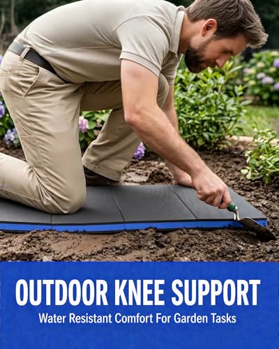 Foldable EVA Utility Mat with Handle, Heavy Duty Mechanic Mat for Kneeling, Workouts, Garages, Gardening, Camping, Picnics, Outdoor Adventures and Home Gyms, Blue - color: Blue