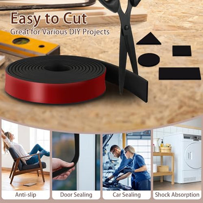 Neoprene Rubber Strips, 1" Wide X 1/16" Thick X 115" Long Adhesive Solid Rubber Strips Sheet, Rolls & Strips Gasket Strip with Adhesive Backing for Crafts, DIY, Warehouse Floor, Liner, Seal - size: 1" Wide X 1/16" Thick X 115" Long