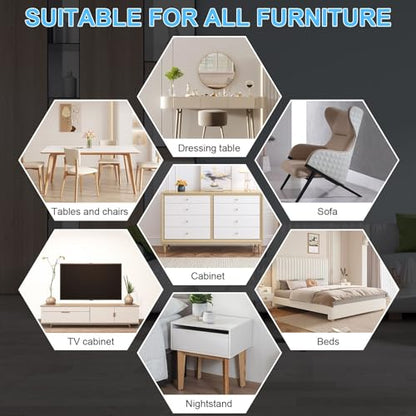 New Upgrade Furniture Movers Sliders, 8+8 Pack 5.8 * 4.3" Multi-Surface Furniture Sliders with Groove Design, Oval 8PCS Moving Pads and 8 Hardwood Socks, Protect Floor and Easily Move Furniture - size: 5.8*4.3in Oval 8+8Pack