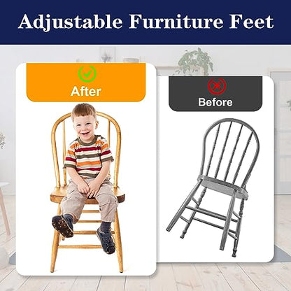 1/4" Thread Furniture Feet Levelers, 12 PCS Adjustable Furniture Feet Threaded Screw in, Leveling Feet Screw On Furniture Glide Leveling for Table, Cabinets, Chairs, Stool Legs - size: 1/4"-20