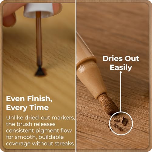 Light Brown Wood Stain Repair Kit, Brush-On Touch-Up Stain Bottles, Golden Oak, Early America, Cherry, Red Oak, Interior and Exterior Wood, 4 fl oz Total by spot. - color: Light Brown