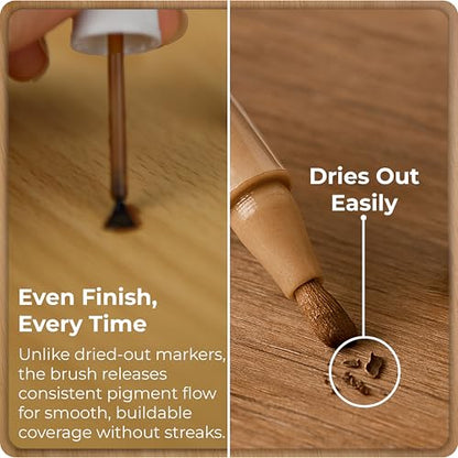 Light Brown Wood Stain Repair Kit, Brush-On Touch-Up Stain Bottles, Golden Oak, Early America, Cherry, Red Oak, Interior and Exterior Wood, 4 fl oz Total by spot. - color: Light Brown