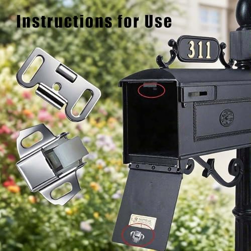 Mailbox Replacement Roller Catch Latch - 2 Packs RV Screen Door Locks Shower, Shutter Door Accessories, Cabinet Doors, Spring Hidden Latches and Catches with Screw for Home Kitchen Pantry and Camper