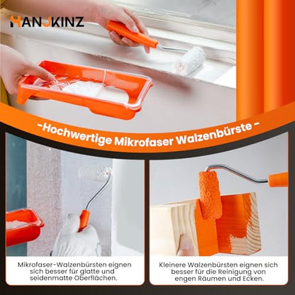 Paint Roller kit, 2 Inch 15 Pack Small Paint Roller Kit with Microfiber Paint Roller Covers, Paint Tray, Paint Tray Liner, Mini Paint Roller for Painting Corners - size: 2 Inch Kit, 15 Pack