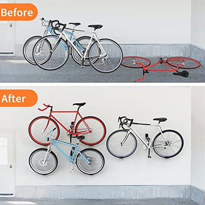 WALMANN 3 Pack Bike Pedal Hanger Wall Mount, Heavy Duty Horizontal Bike Rack for Garage Wall, Bike Display Stand for Home Holds Up to 70 LBS - color: Black-3 Pack