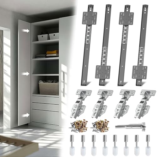 Pocket Door Slides, Cabinet Pocket Door Slide,Pocket Door Hinge,Pivot Door Slide Hardware Inset,Cabinet Pocket Door Hardware Kit Fit for Inset Door,Cabinet Door (20 inches, Pieces, 4) - size: 20 inches