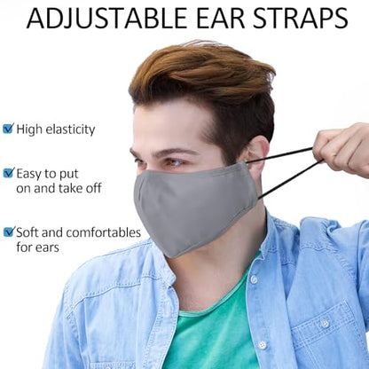 18 Pack Reusable Cloth Face Masks Washable Cotton Face Mask Adjustable Breathable Fabric Mask - color: Multicolor
