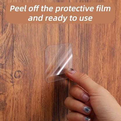 20 Pcs Tape Double Sided Wall Adhesive Pads, Waterproof Double Sided Tape, Transparent Strong Square Sticky Patch for Walls Hanging, Windows DIY Crafts Home Office Use, 2.24 Inch