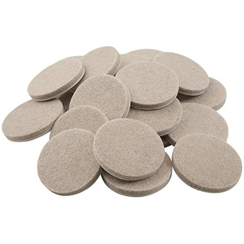 SoftTouch 1.5" Round Reusable Felt Furniture Sliders for Hard Surfaces, Noise-Reducing Adhesive Furniture Moving Pads for Beds, Sofas, Dressers, Set of 24, Beige - color: Linen, size: 1-1/2 Inch (24 Count), style: Standard Pack