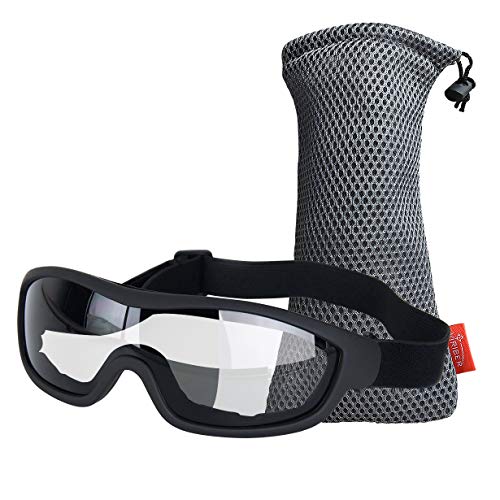 Viriber Unisex Motorcycle Goggles - Transparent, Adjustable, Scratch-Resistant Lens, UV 400 Protection, Anti-Collision - color: Transparent