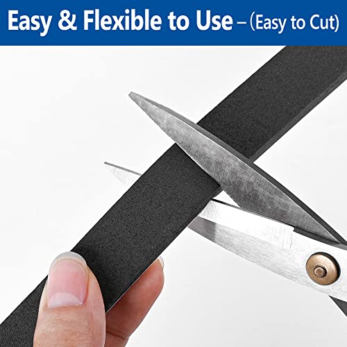 Self Adhesive Foam Tape Weatherstrip 1in x 1/16in x 66Ft High Density Foam Insulation Strips Foam Seal Weather Stripping with Strong Adhesive for Door and Window Sound Isolation Soundproofing - size: 1in x 1/16in x 66Ft