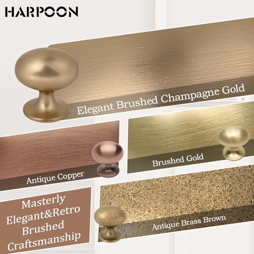 HARPOON Cabinet Hardware Knobs Round Furniture Mushroom Knob - 1.4 Inch 10 Pack Antique Copper - color: Antique Copper