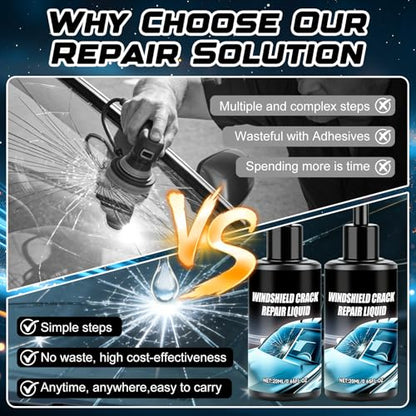 Windshield Crack Repair Kit,Upgraded Car Windshield Chip Repair Kit,Car Crack Gone Glass Repair Kit Car Glass Repair Kit for Cracks and Chips,Glass Repair Tool for Glasses,Mirrors(2Pcs)