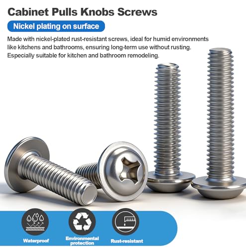 120PCS Assortment，Cabinet Pull and Knob Screws, M4×16/18/20/25/30mm, Machine Screws with Pan Washer Head, Metal Phillips Screws Kit for Drawer, Cupboard, Closet Handle Installation - size: M4×16/18/20/25/30mm