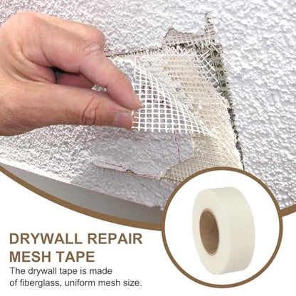 PATIKIL Drywall Repair Mesh Tape, 2 inch x 164 ft Fiberglass Repair Patch Self-Adhesive Dry Wall Joint Tape 10 Mesh Wall Hole Crack and Seam Patch, White - size: 2 Inch X 164 Feet