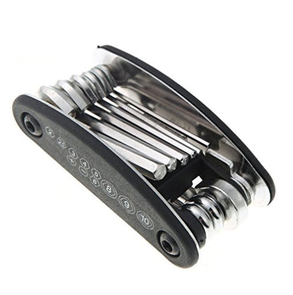 Motorcycle Bike Mechanic Repair Tool Kit with 16 In 1 Multi-Function Allen Key Multi Hex Wrench Screwdriver for Home Outdoor Travel Camping Sport Bicycle Cycling