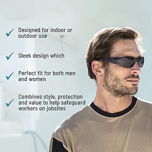 ATERET 24 Pairs Safety Glasses, Scratch and Impact Resistant, Polycarbonate ANSI Z87.1 Lens, Protective Eyewear for Lab, Industrial, Carpentry, Shooting (Grey) - color: Grey, size: 24 pairs