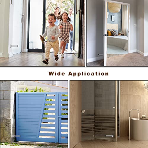 Long Door Stops, Stainless Steel Door Stopper, 5 Inch Commercial Doorstop Door Holder Wall Mounted, Large Modern Brushed Metal Solid Door Bumper Rubber Tip, Heavy Duty Door Stopper