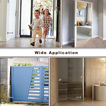 Long Door Stops, Stainless Steel Door Stopper, 5 Inch Commercial Doorstop Door Holder Wall Mounted, Large Modern Brushed Metal Solid Door Bumper Rubber Tip, Heavy Duty Door Stopper